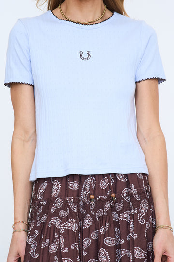 Horseshoe Pointelle Tee