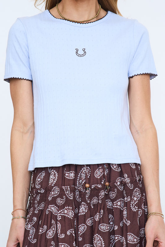 Horseshoe Pointelle Tee