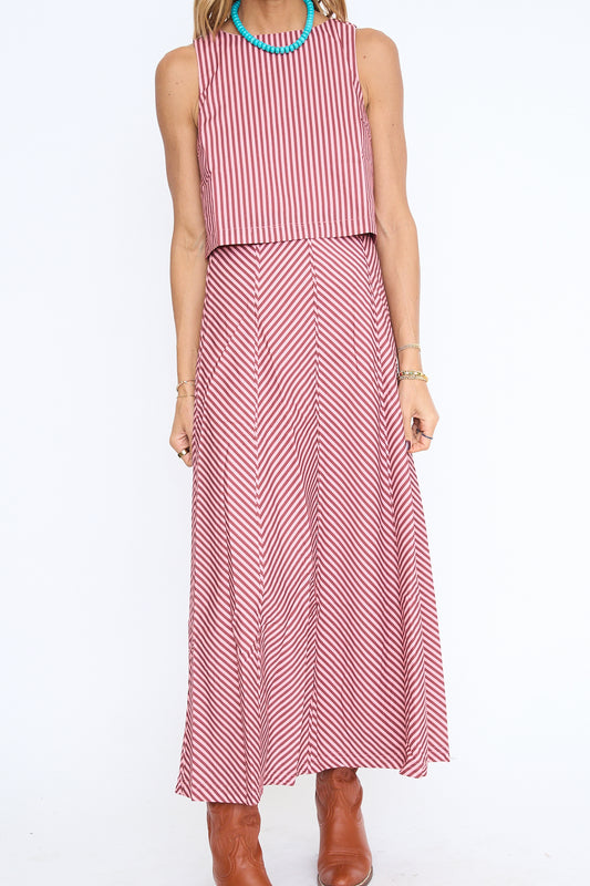 Talia Striped Maxi Skirt Set