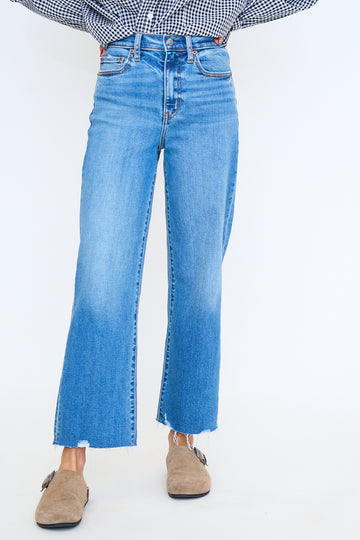 Pleaser High Rise Wide Ankle in Vibe Check