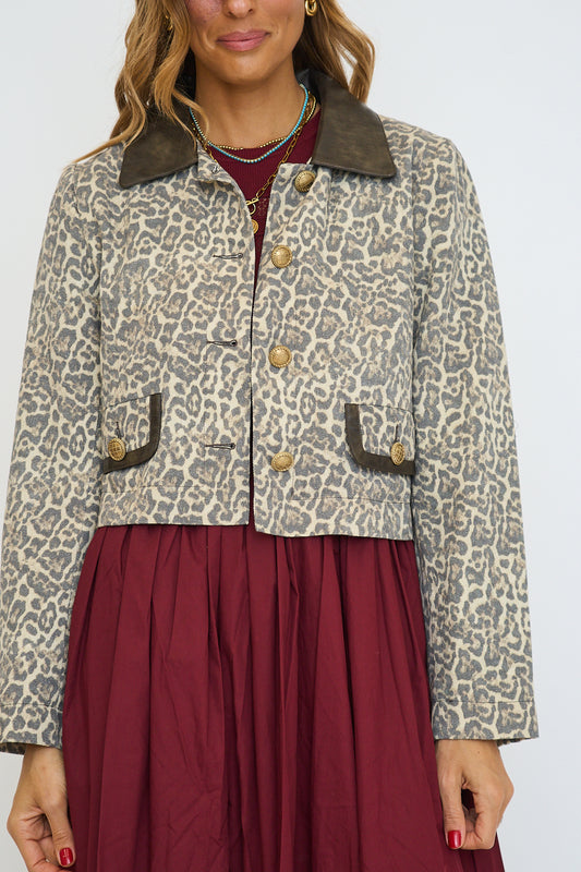 Leopard Button-Down Jacket