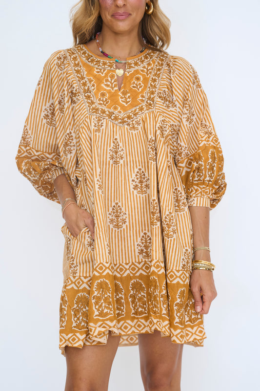 Astella Mini Dress - Mustard