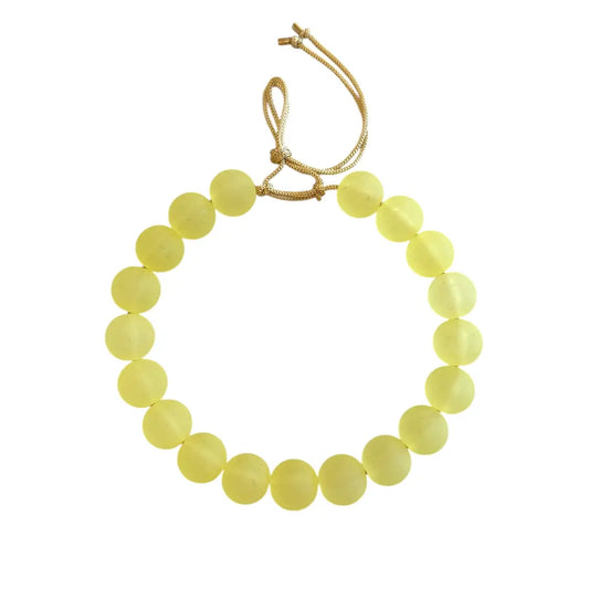 Chunky Beaded Necklace - Frosted Lemonade