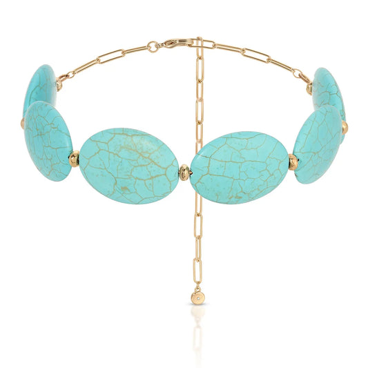 Oval Turquoise Stones Statement Choker