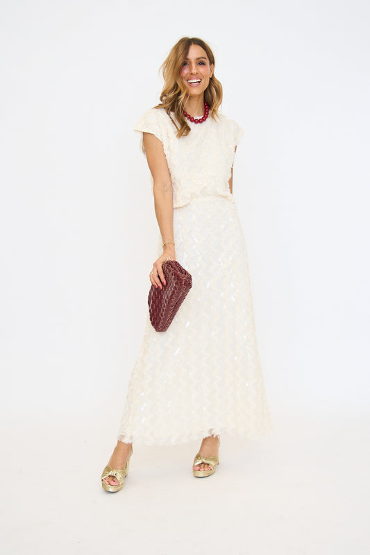 Seline Short Sleeve Sequin Top