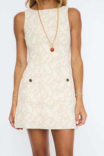 Boat Neck Mini Dress