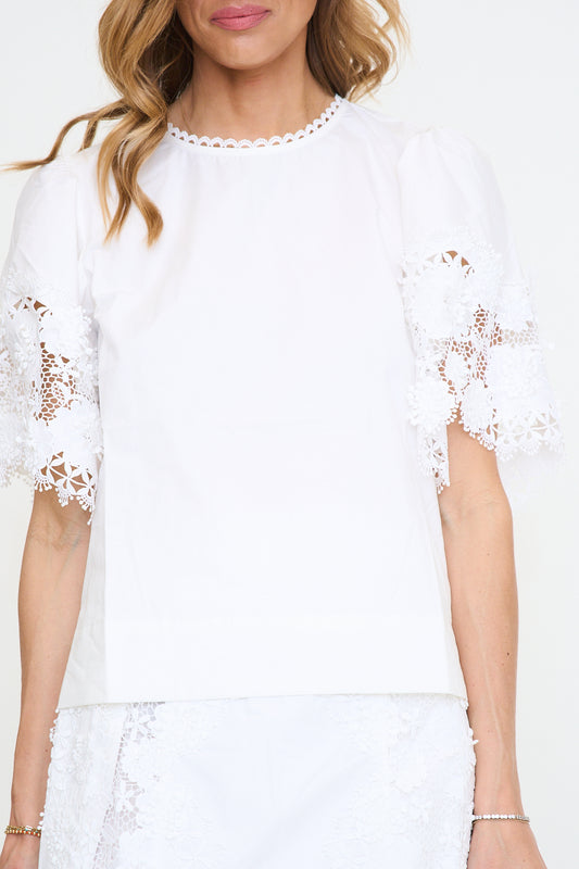 Crochet Lace Short Sleeve Top