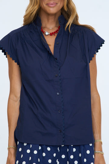 Ric Rac Detailed Short Sleeve Shirt