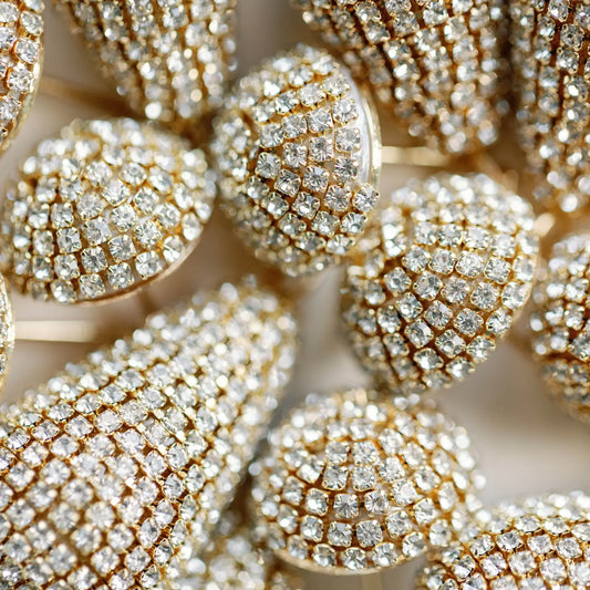 Rhinestone Wrapped Lido Drop Holiday Statement Earrings