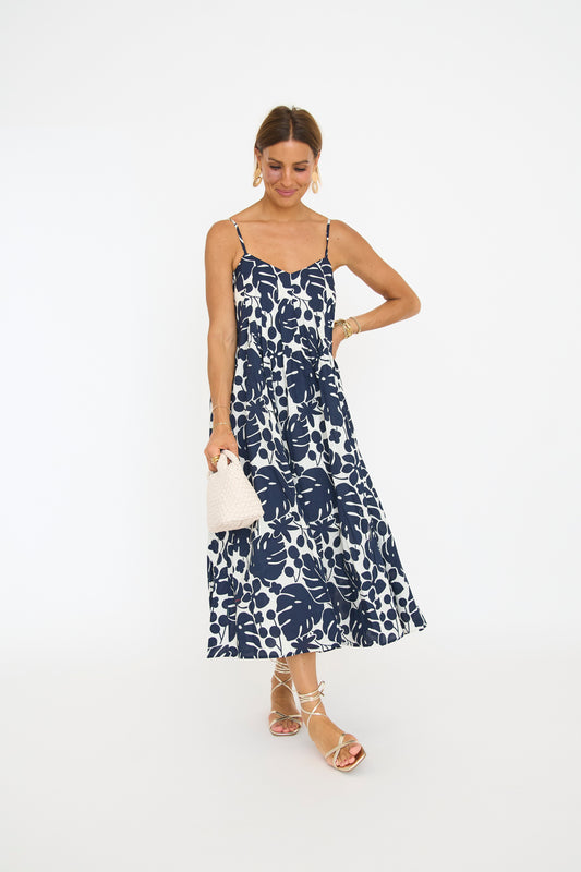 Eilly Navy Midi Dress