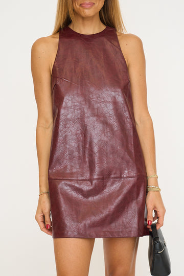 Burgundy Onyx Faux Leather Dress
