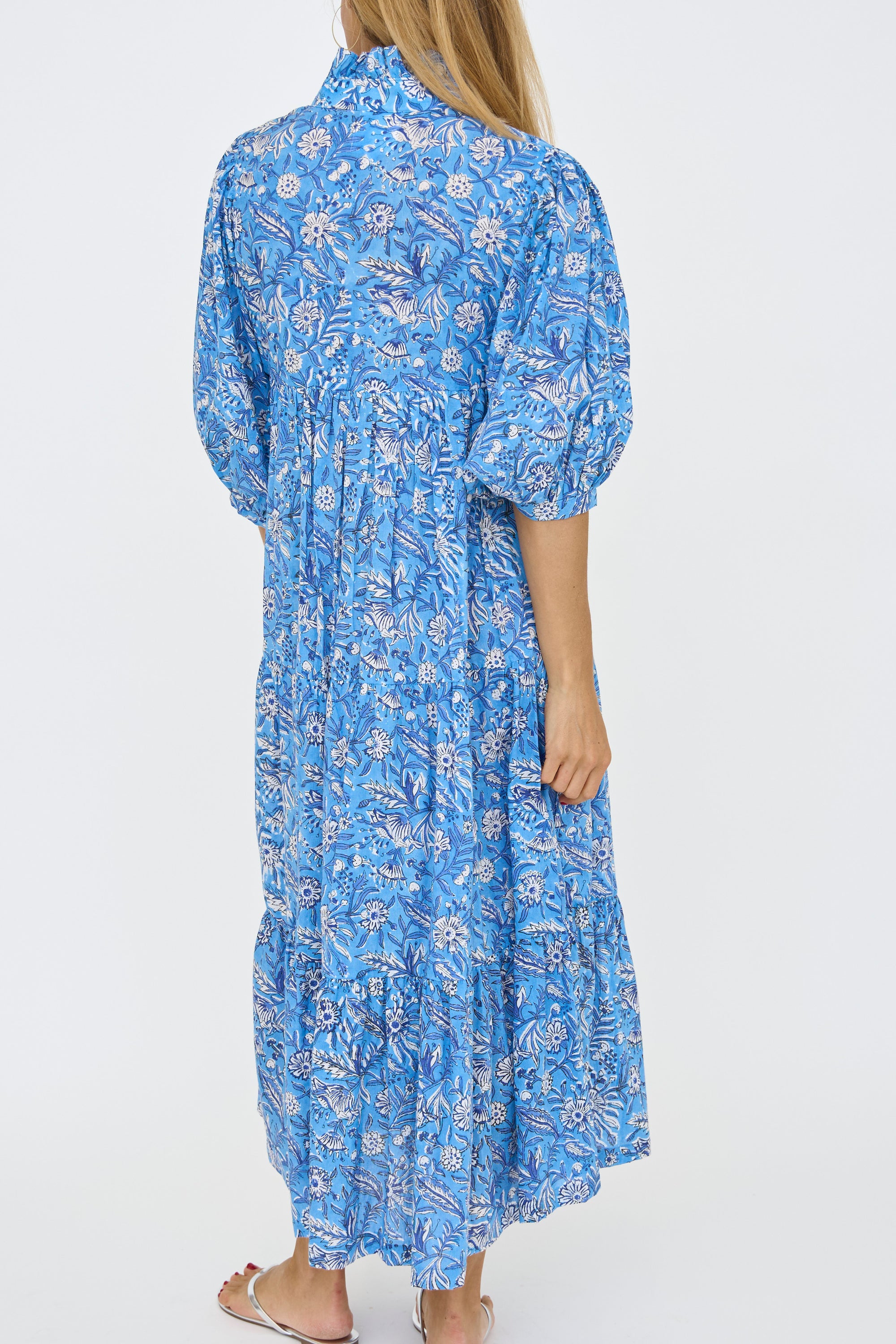 Palmetto Print Dress - Azure