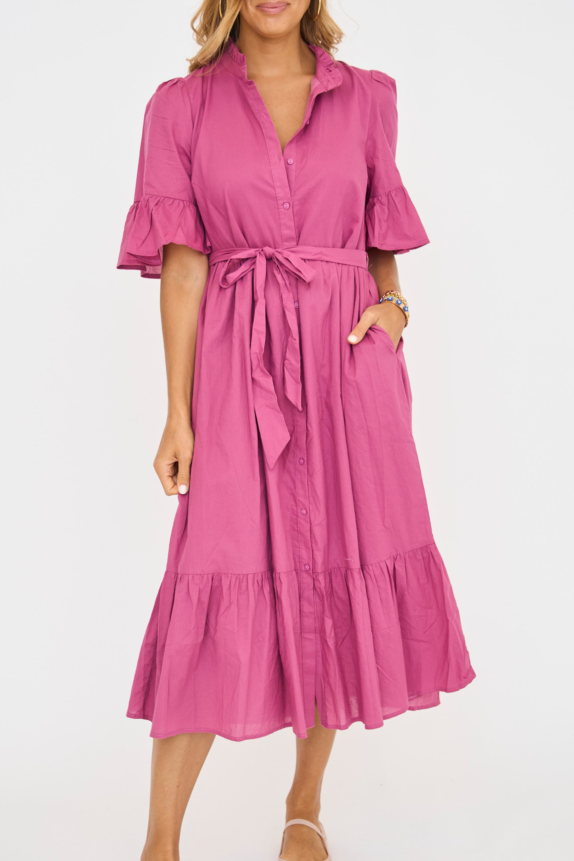 Maribella Button Down Midi Dress