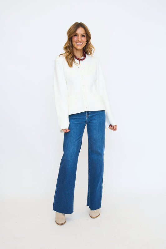 Far Out High Rise Wide Leg - Waterfall