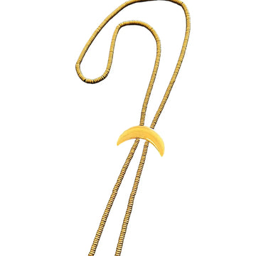 Brass Crescent Moon Bolo Necklace