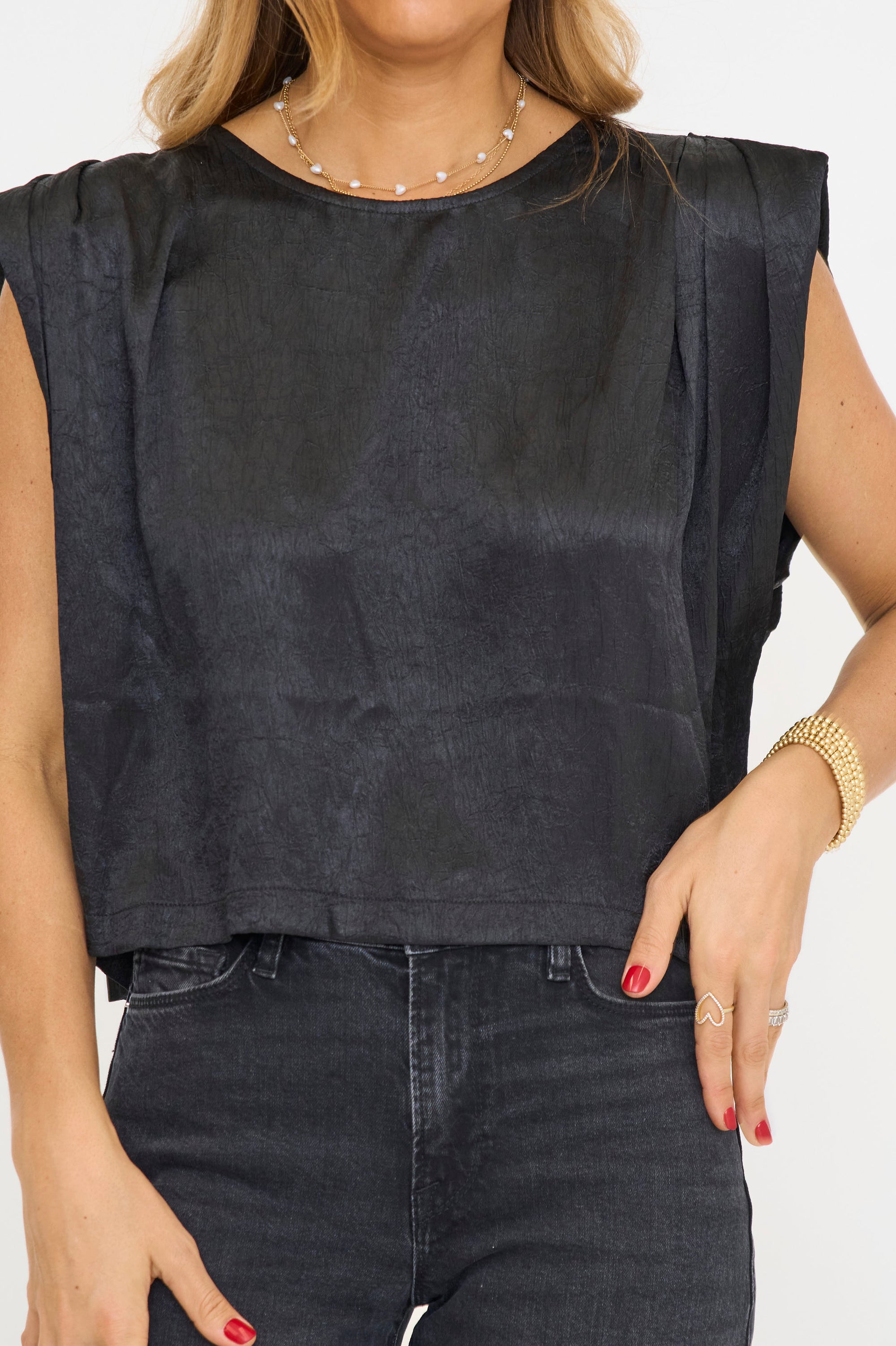 Isola Boxy Shoulder Pad Top