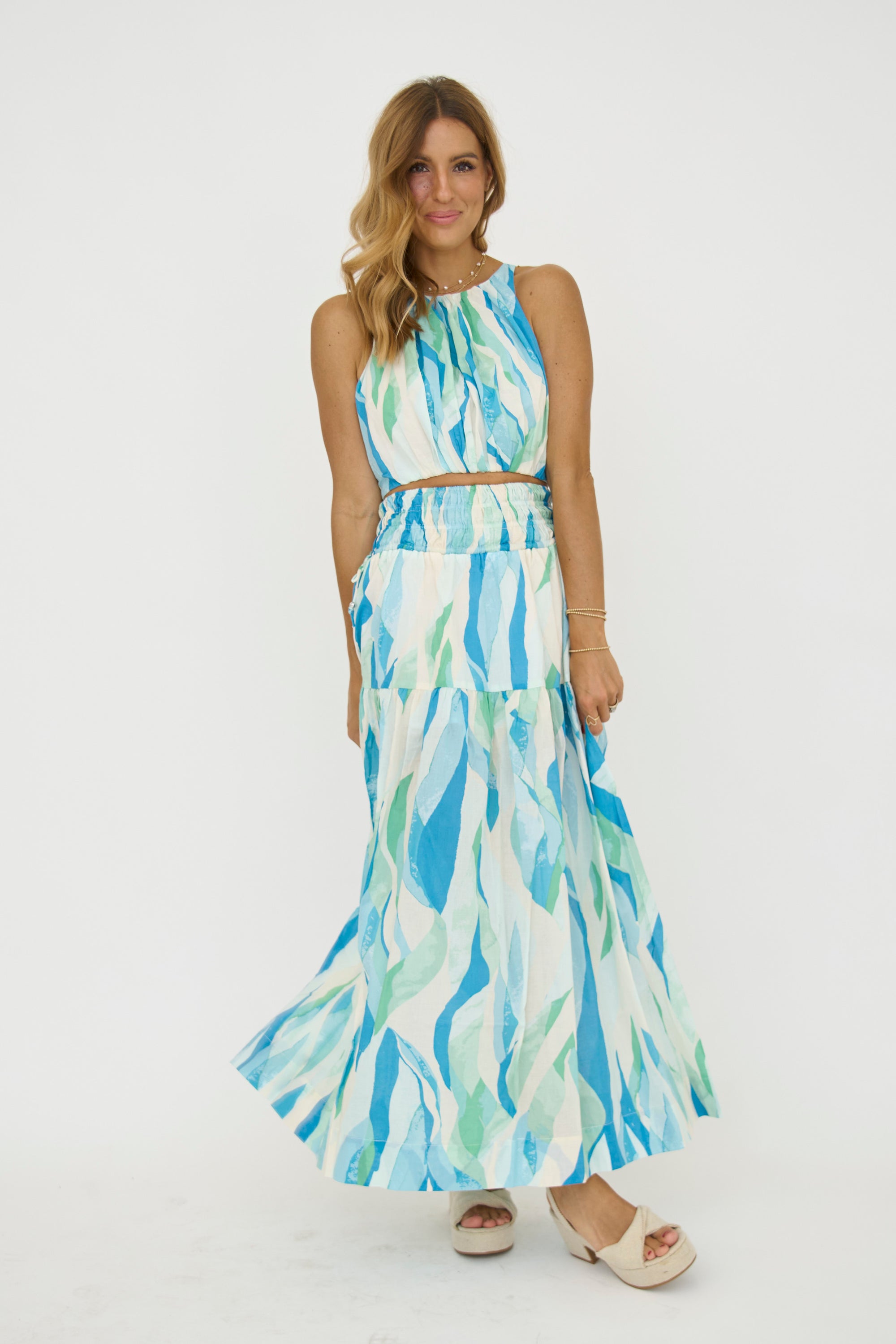 Amalfi Azure Halter/Skirt Set