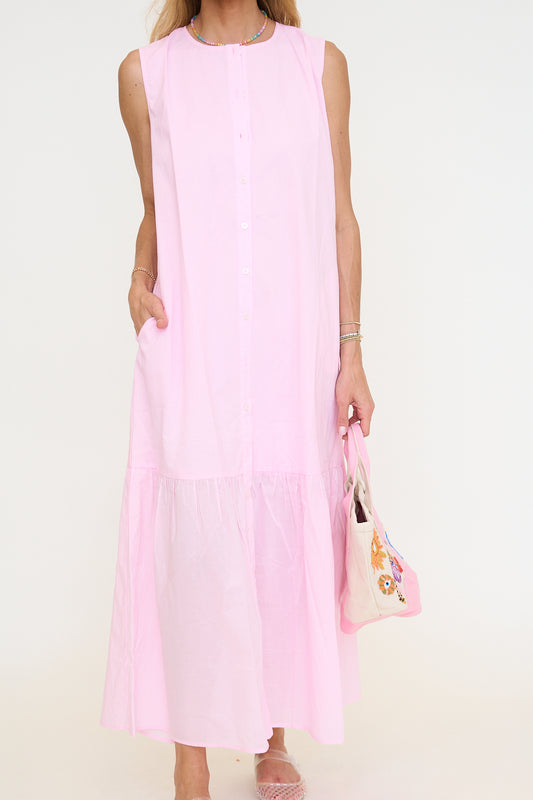 Cotton Button-Up Maxi Dress