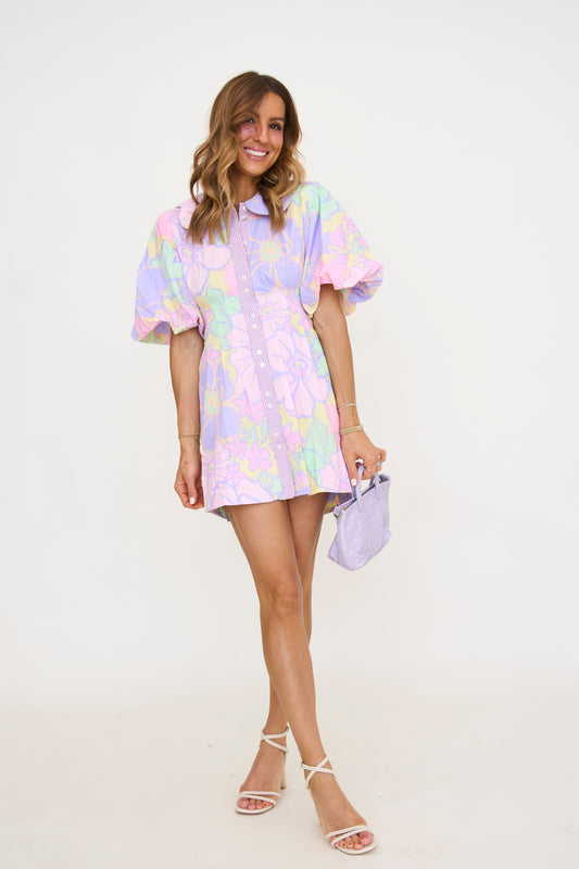 Pastel Floral Mini Dress