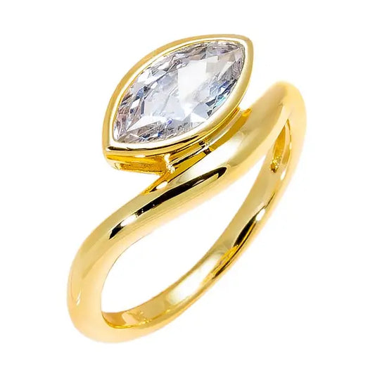 Cz Marquise Swirled Pinky Ring