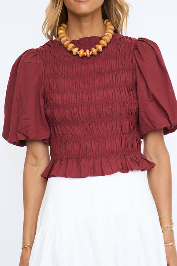 Elliot Smocked Puff Sleeve Top