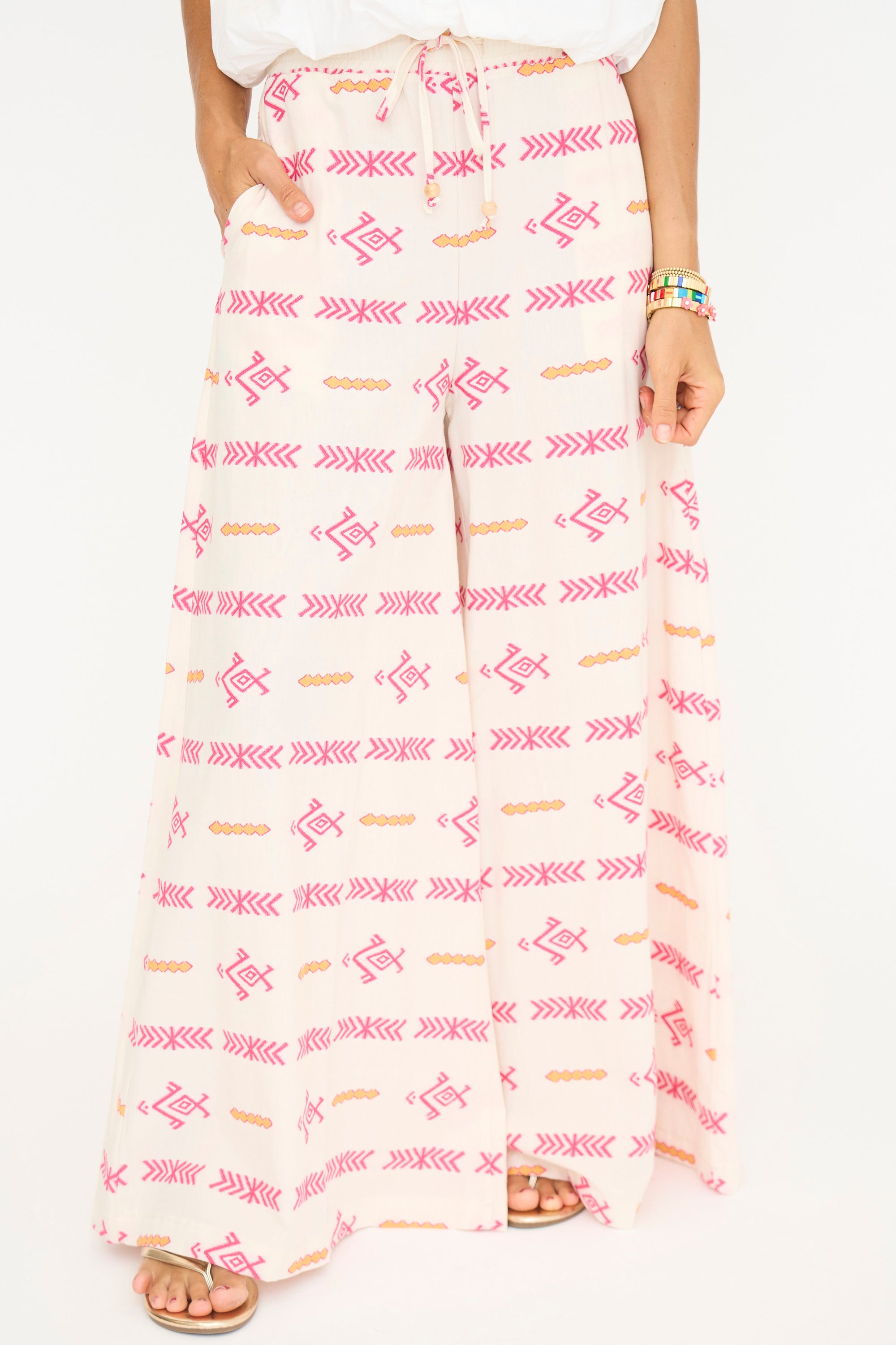 Print High-Waisted Wide Leg Pants