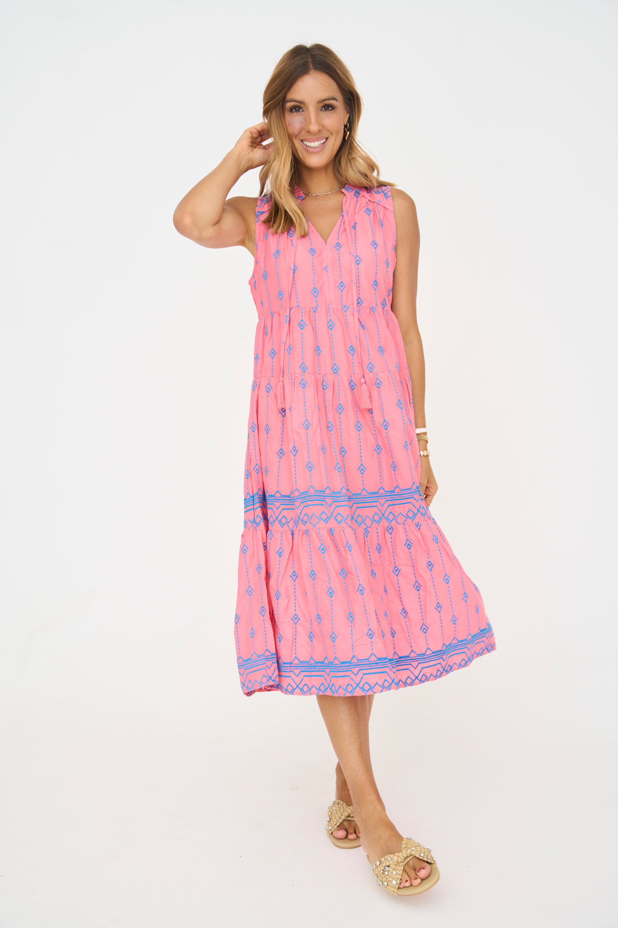 Wrenley Embroidered Midi Dress