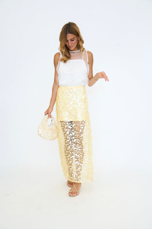 Sequin Mesh Maxi Skirt