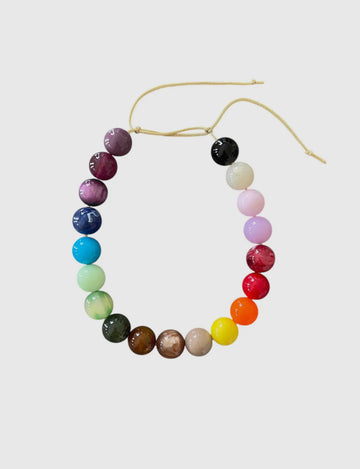 Chunky Beaded Necklace - Rainbow