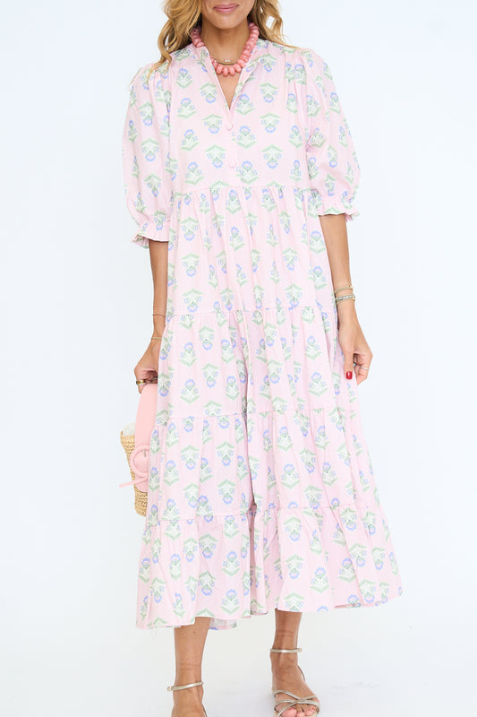 French Floral KiKi Tier Maxi Dress