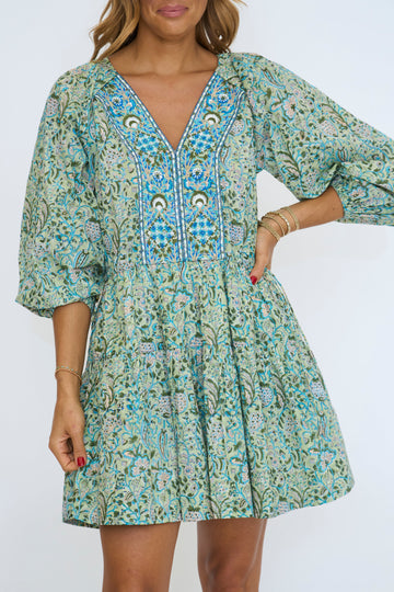Vica Dress in Seagreen