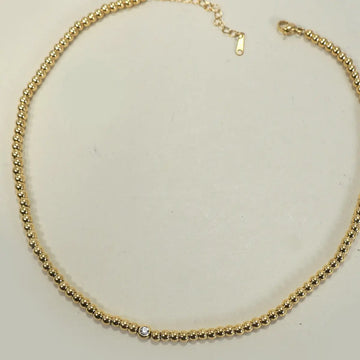 18k Stainless Steel Beaded Necklace