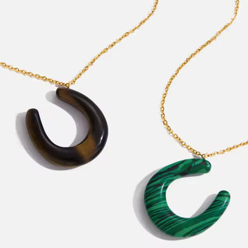 Gemstone Horseshoe Necklace