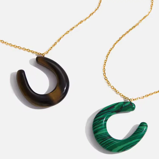 Gemstone Horseshoe Necklace