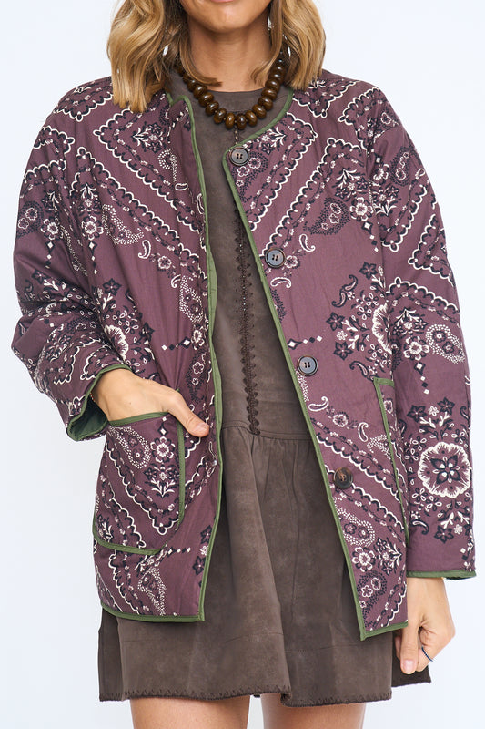 Reversible Bandana Quilted Jacket