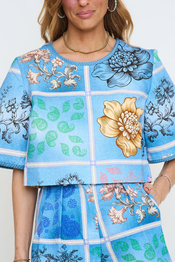 Harper Printed Middle Sleeves Top