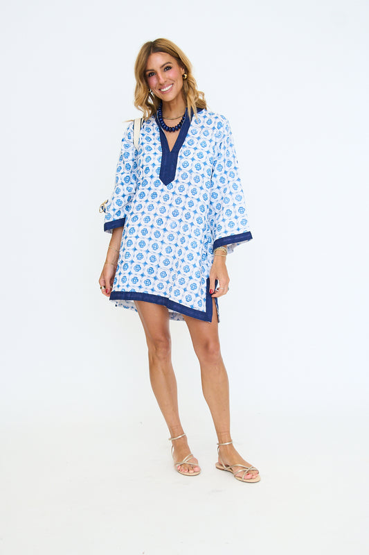 Double Gauze Block Print Caftan