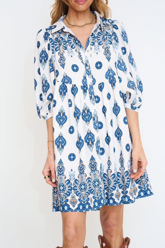 Bandana Printed Shirt Dress