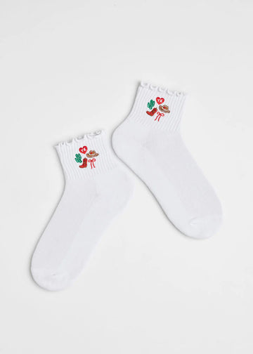 Texas Icons Ruffle Sock