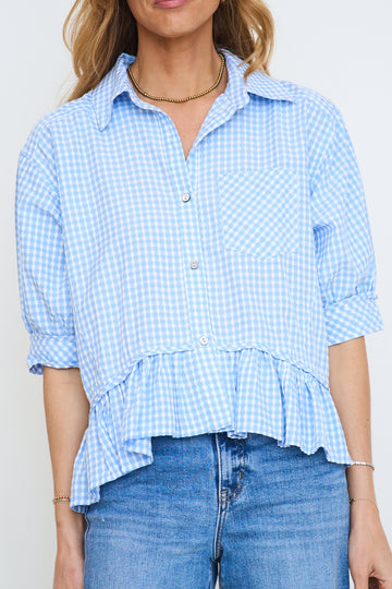 Gingham Short Sleeve Button Down