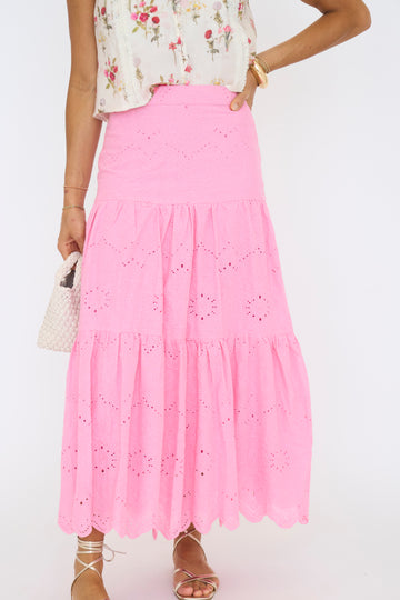 Cotton Candy Pink Maxi Skirt