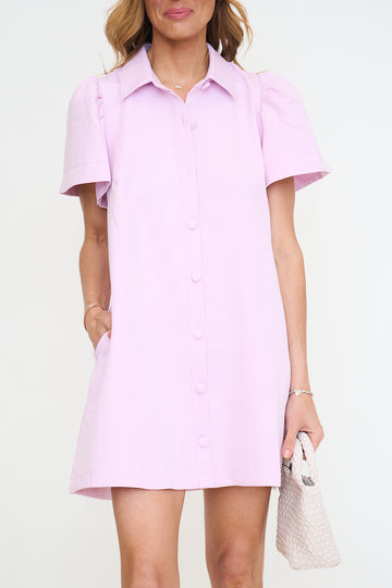 Collar Neck Button Down Mini Dress