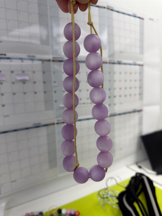Chunky Beaded Necklace - Matte Lavender