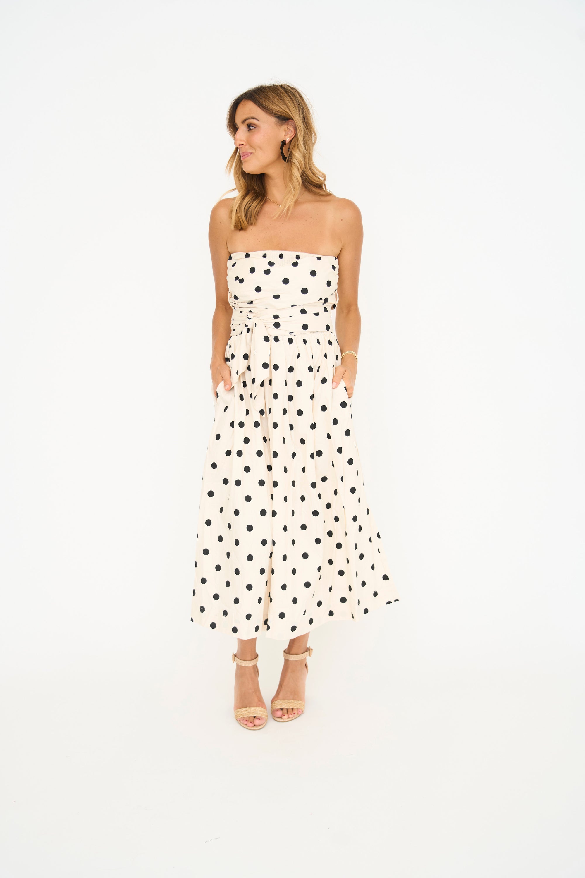 Sydney Wrapped Polka Dot Midi Dress