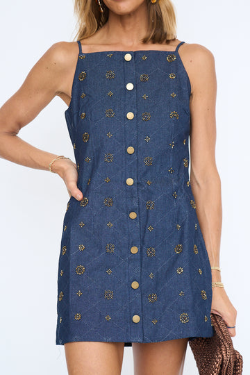 Danika Denim Embellished Dress