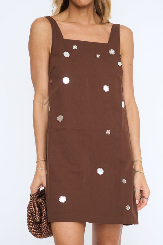 Madeline Mirror Embellished Mini Dress