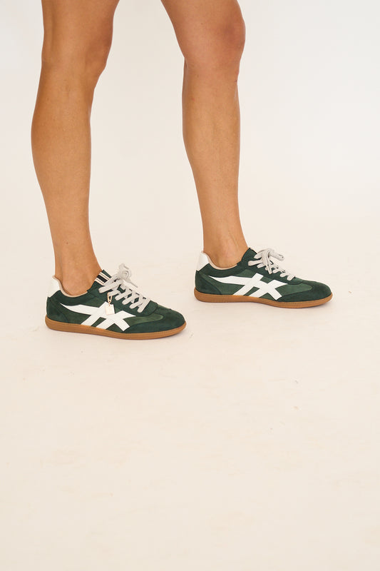 Sasha Green Suede Sneakers