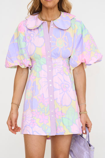 Pastel Floral Mini Dress