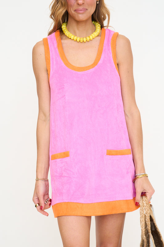 Colorblock French Terry Coverup Dress