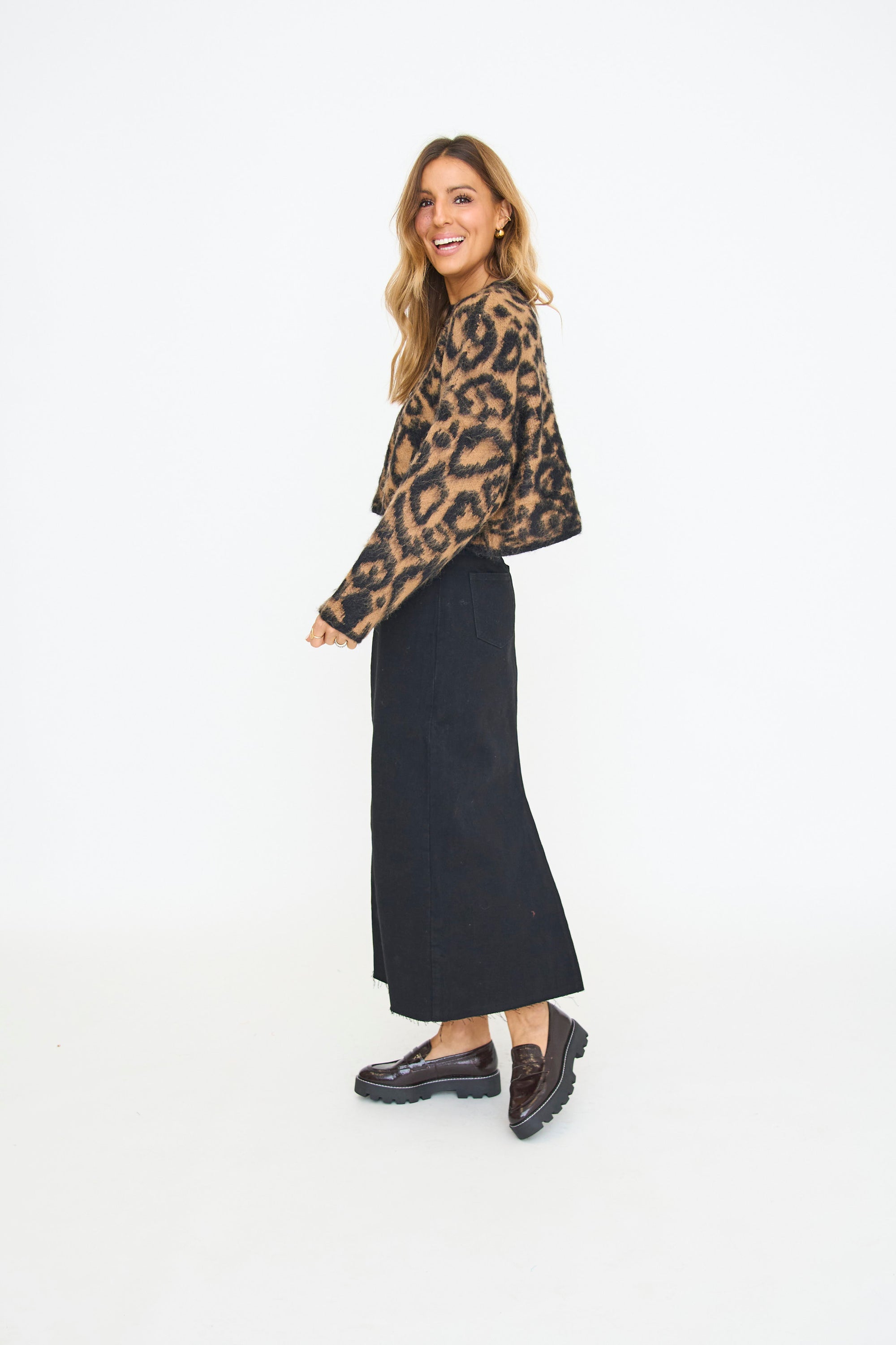 Boxy Leopard Print Sweater